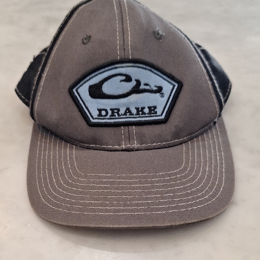 Drake Gray Black Blue Trucker Style Adjustable Cap Hat‎